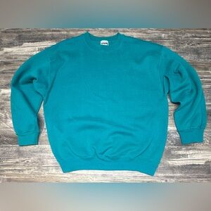 Vintage Crewneck - Tultex Superweight Teal Sweatshirt - USA Made - XL - GUC